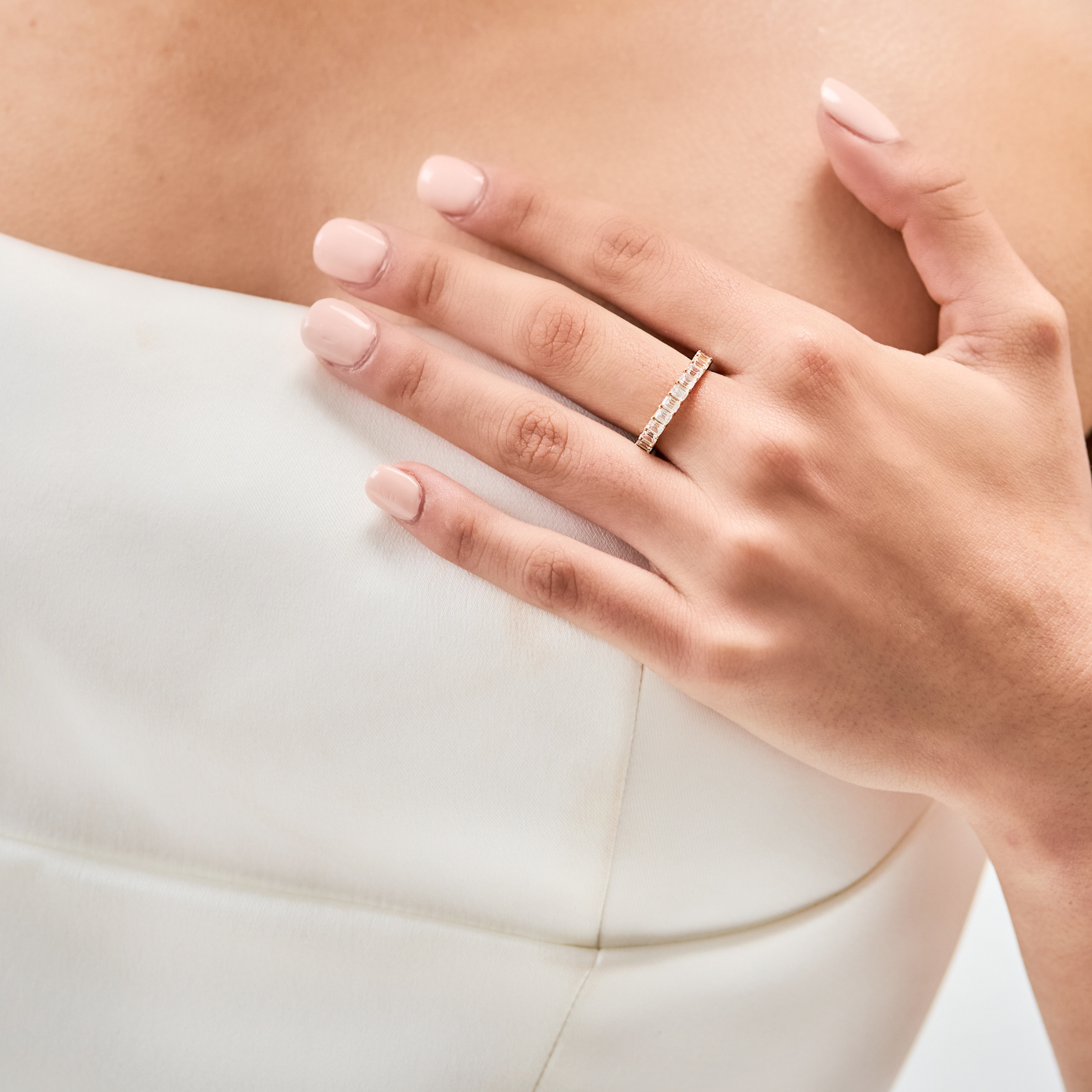 Emerald Cut Eternity Ring Band