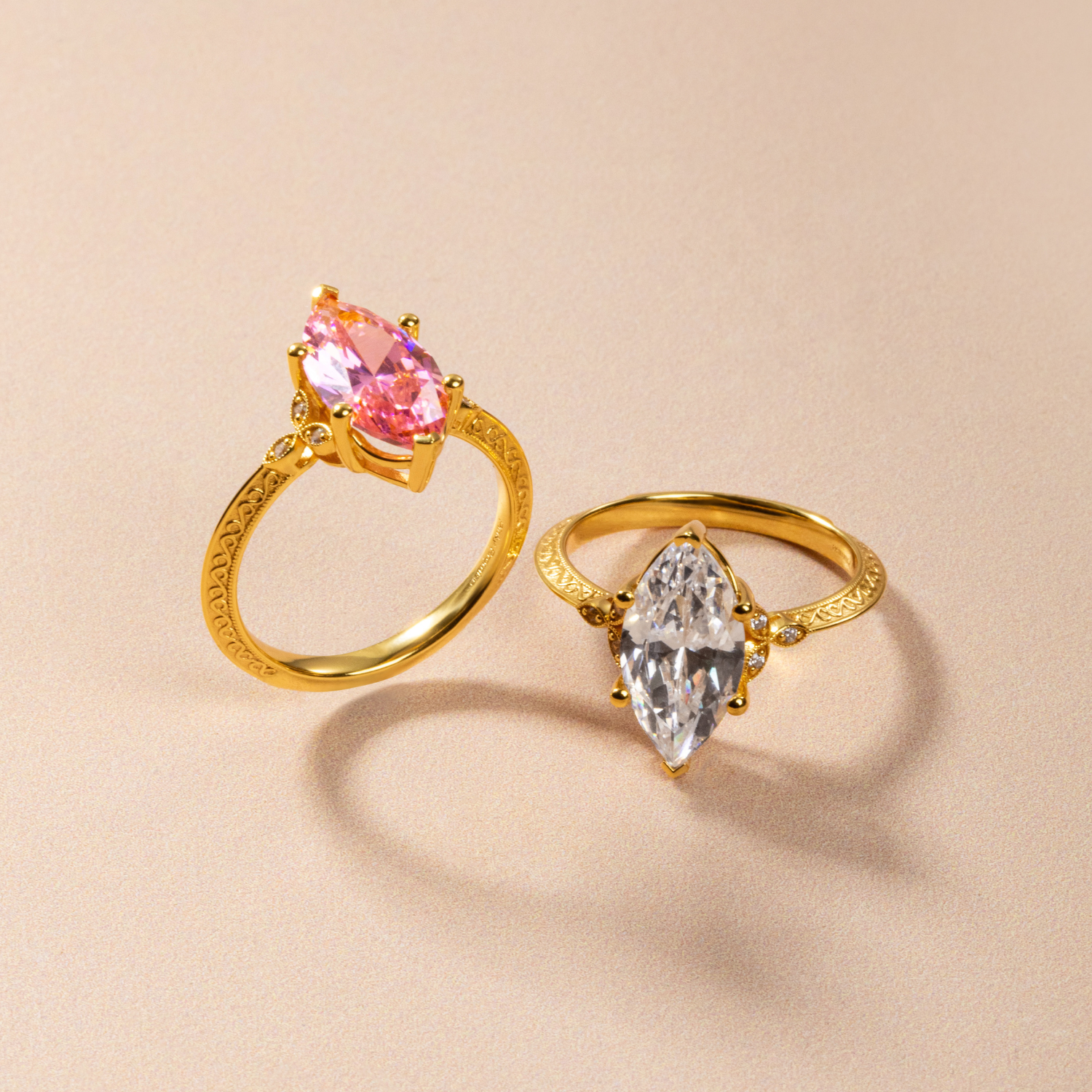 Pink Marquise Promise Ring