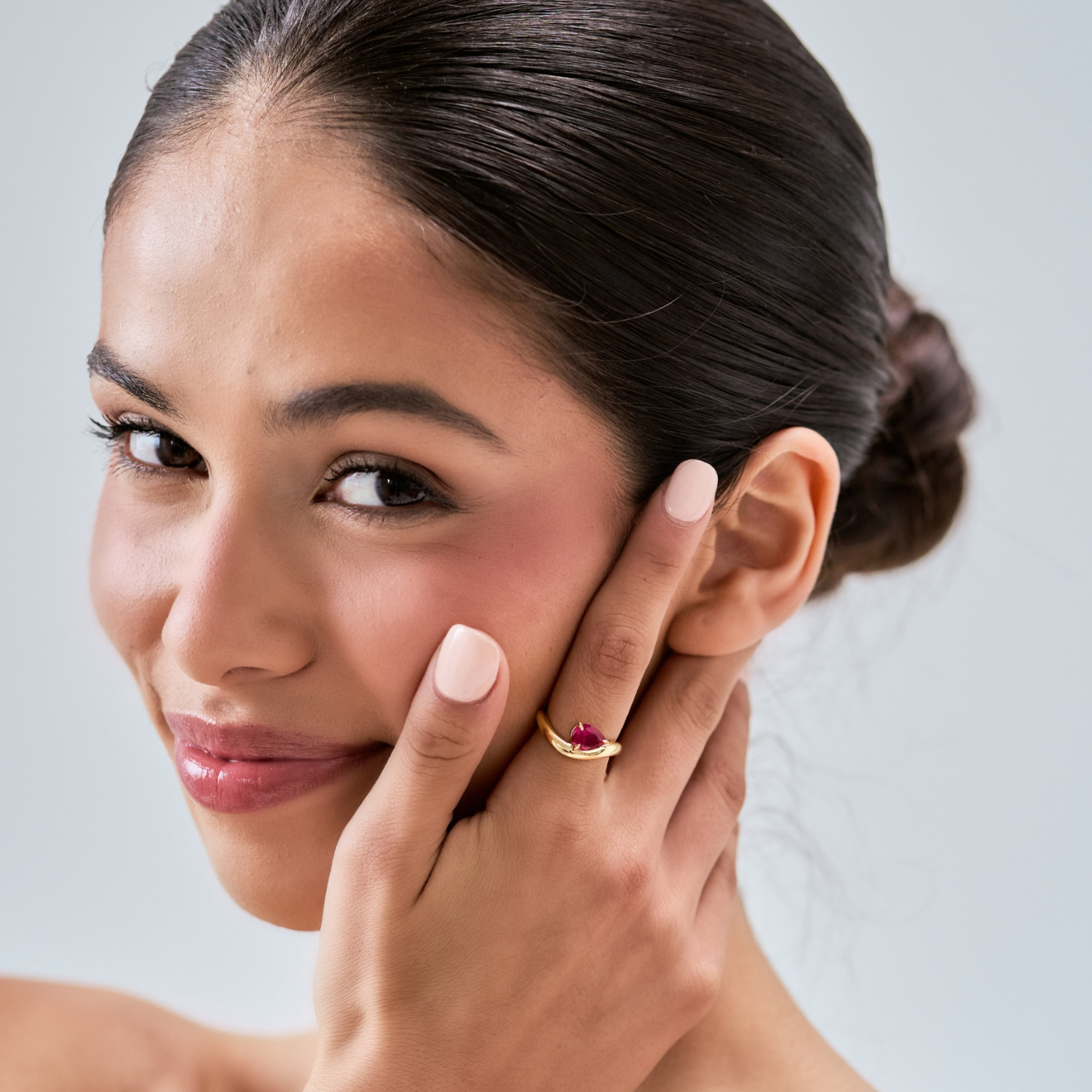Custom Curve East West Pear Ring
