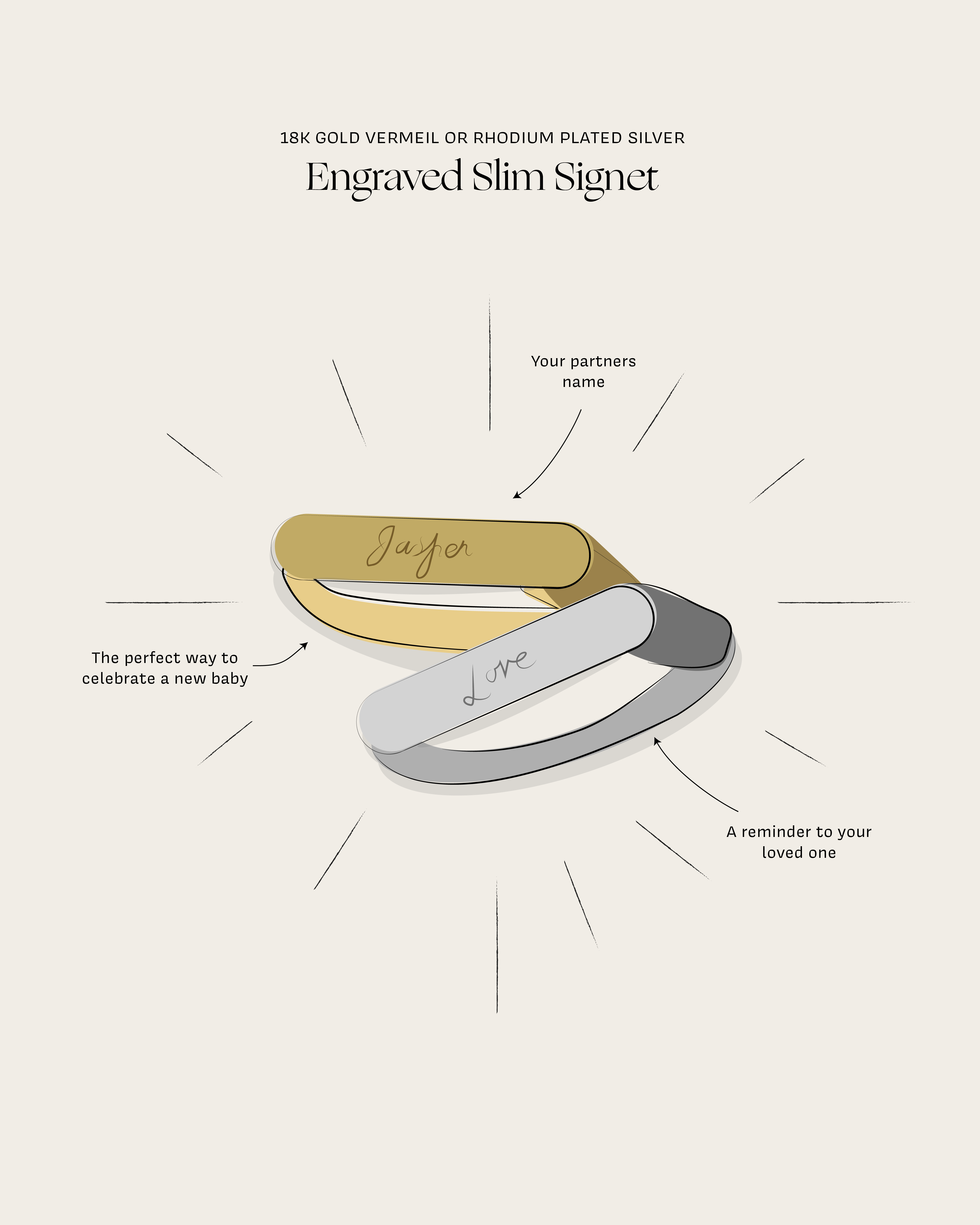 Slim Signet Ring - Engravable