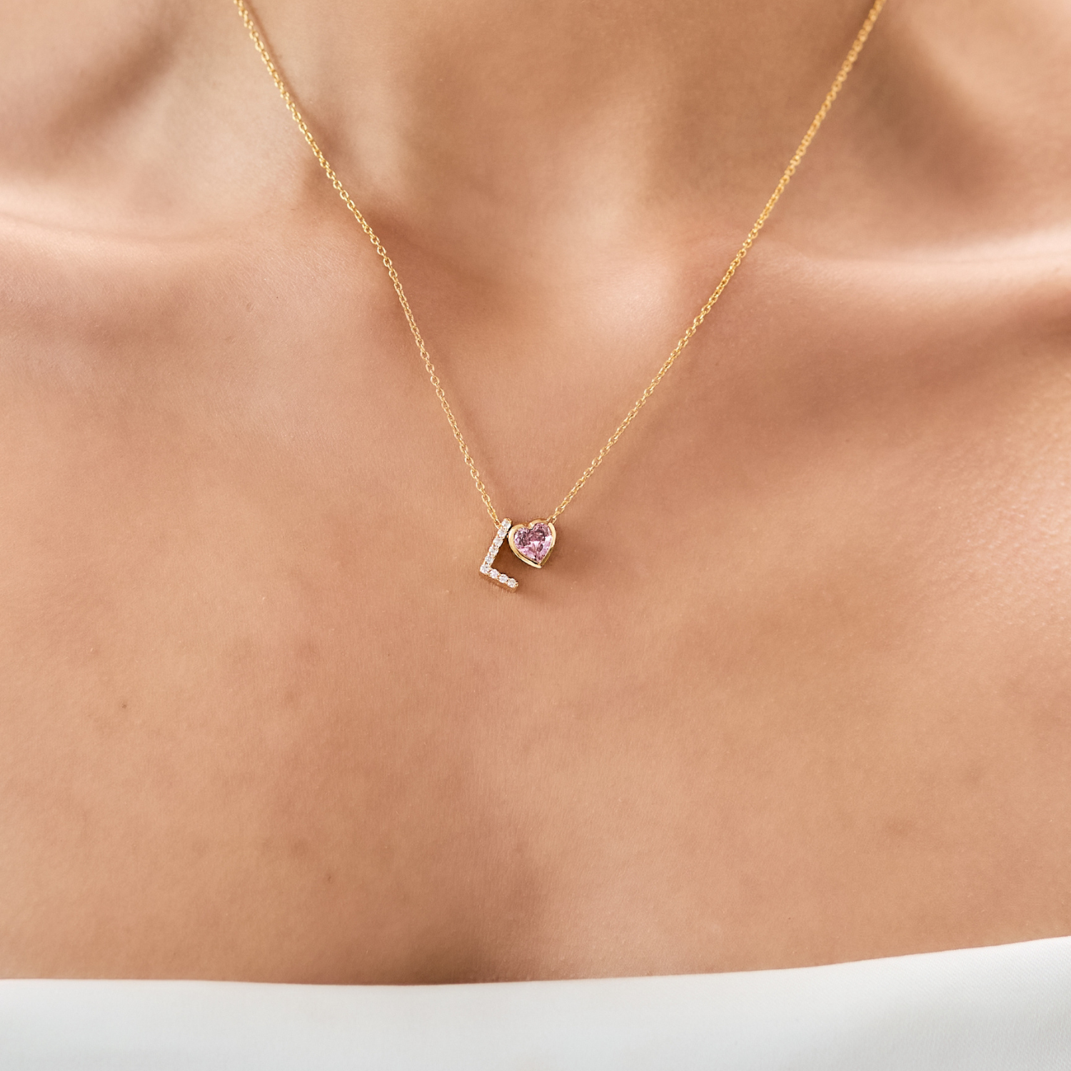 Custom Initial & Birthstone Necklace