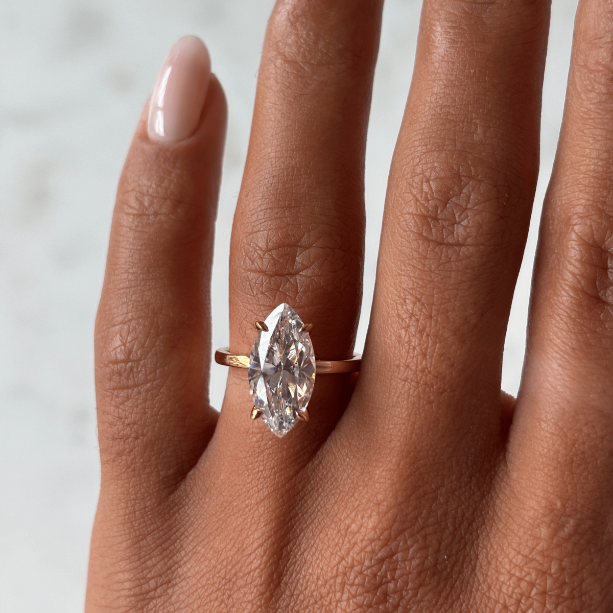 Engravable Marquise Promise Ring