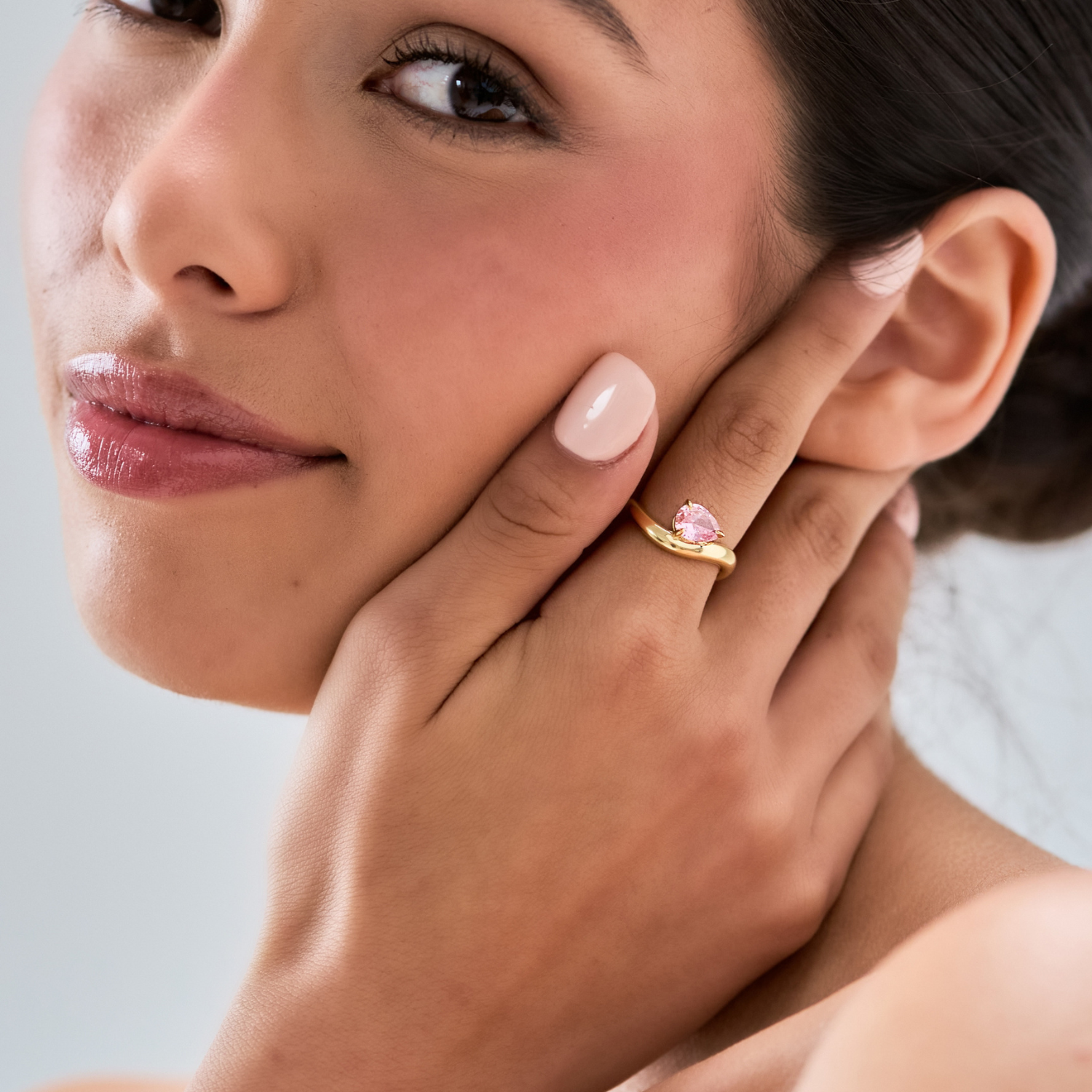 Custom Curve East West Pear Ring
