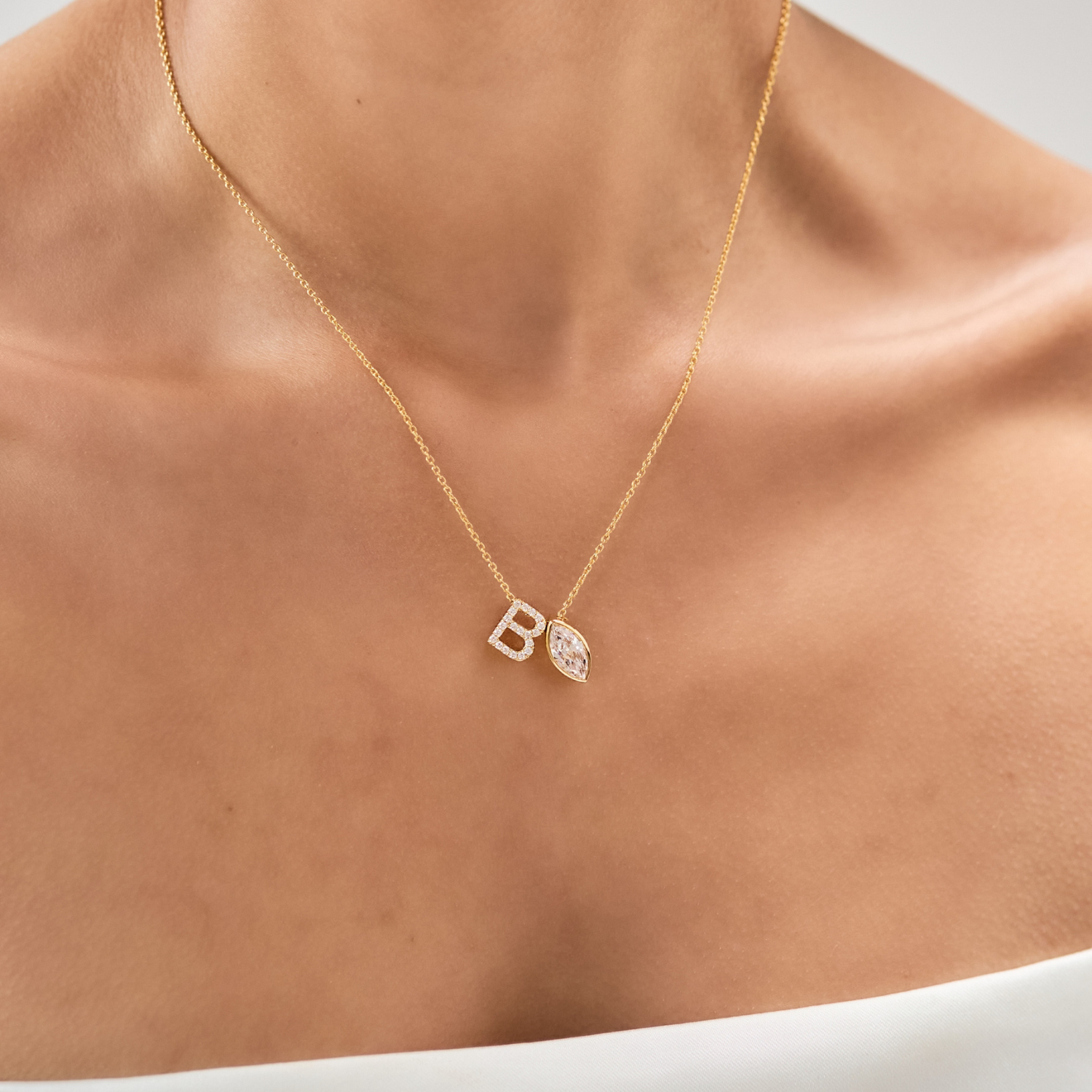 Custom Initial & Birthstone Necklace