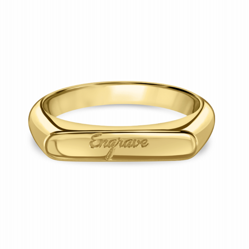 Slim Signet Ring - Engravable