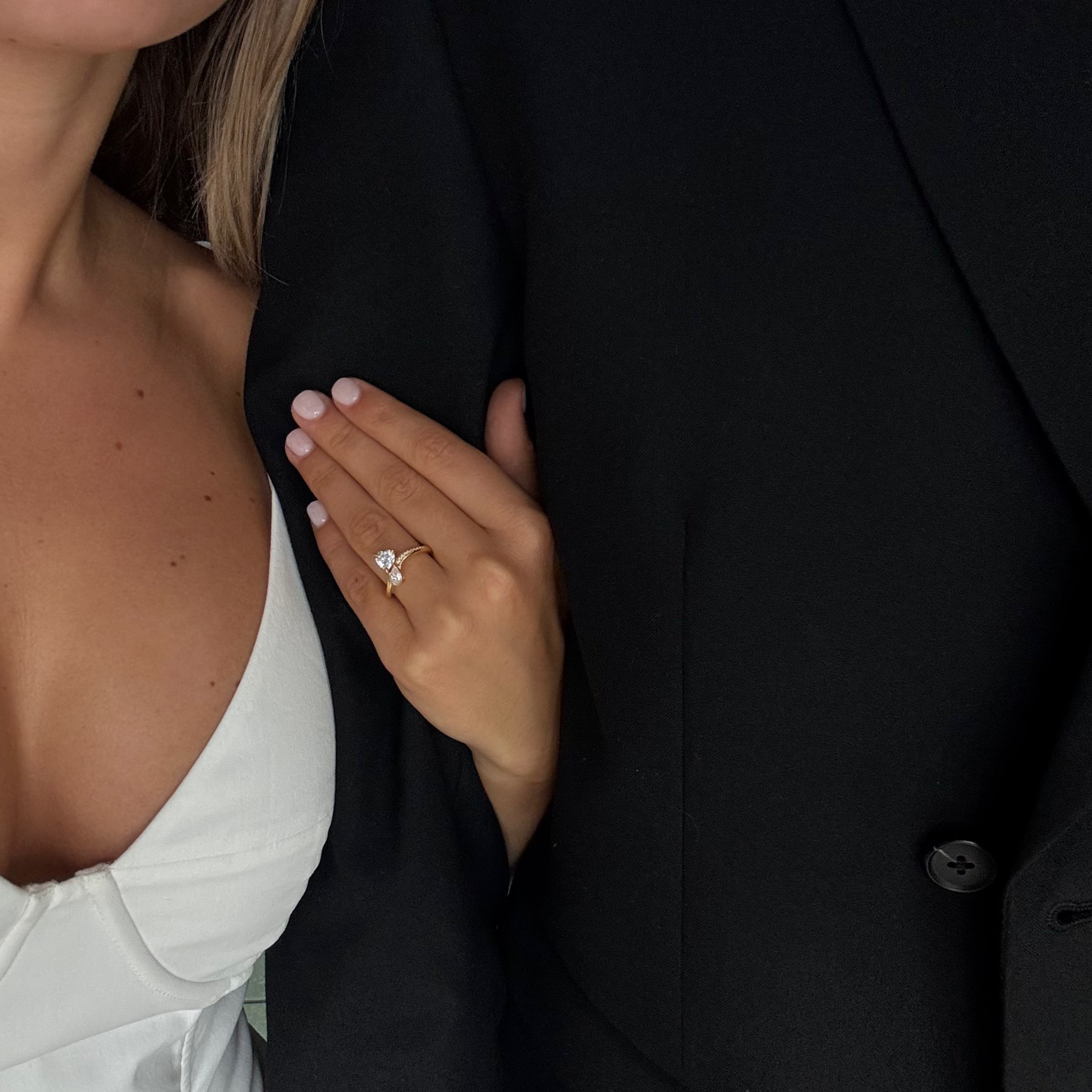 Heart Shape Toi et Moi Promise Ring