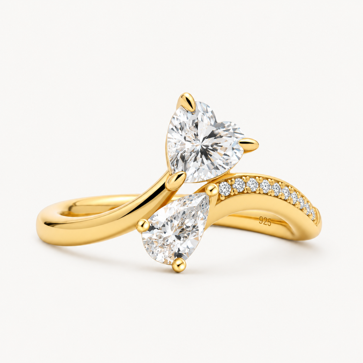 Heart Shape Toi et Moi Promise Ring