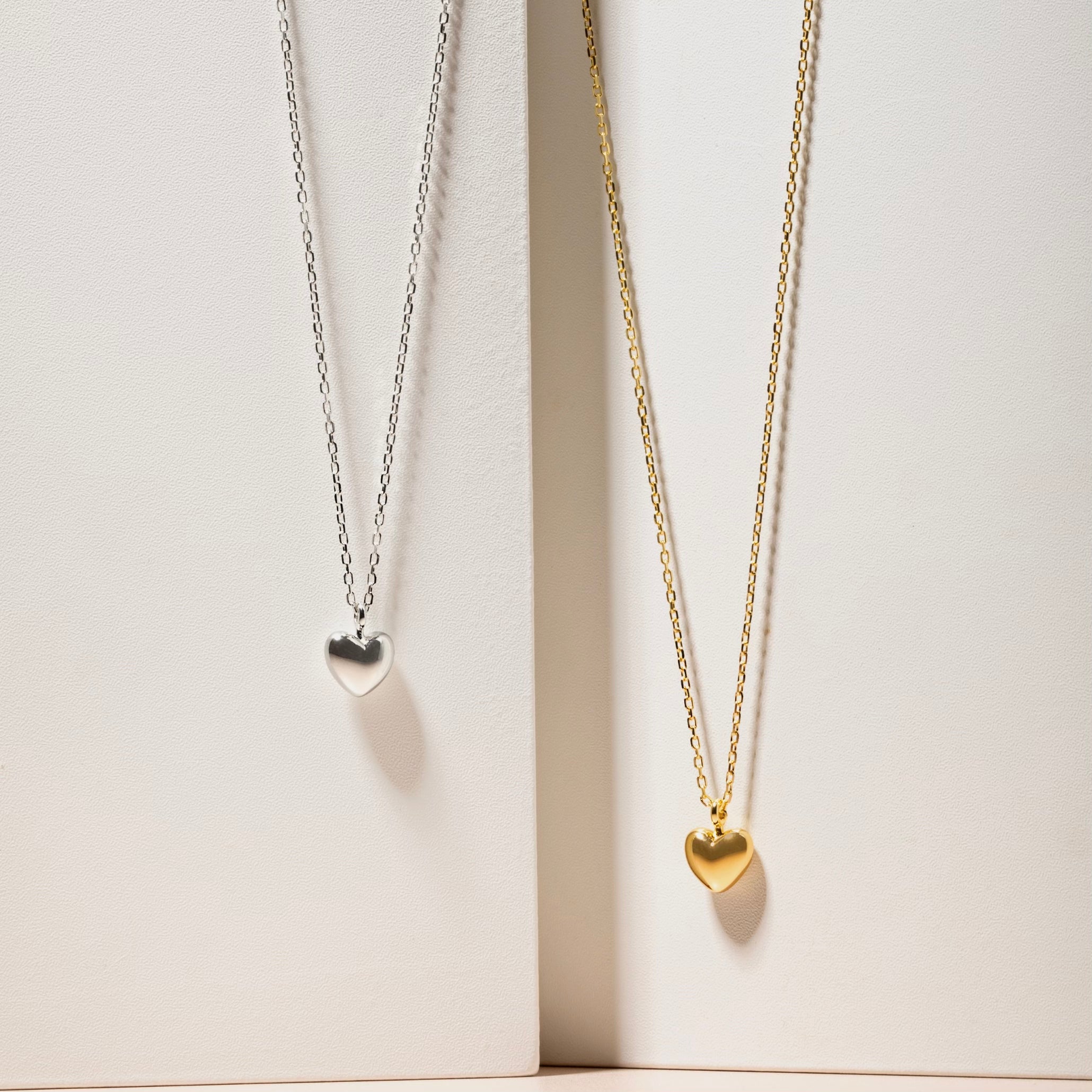 Puffy heart necklace 3d gift for her perfect necklace