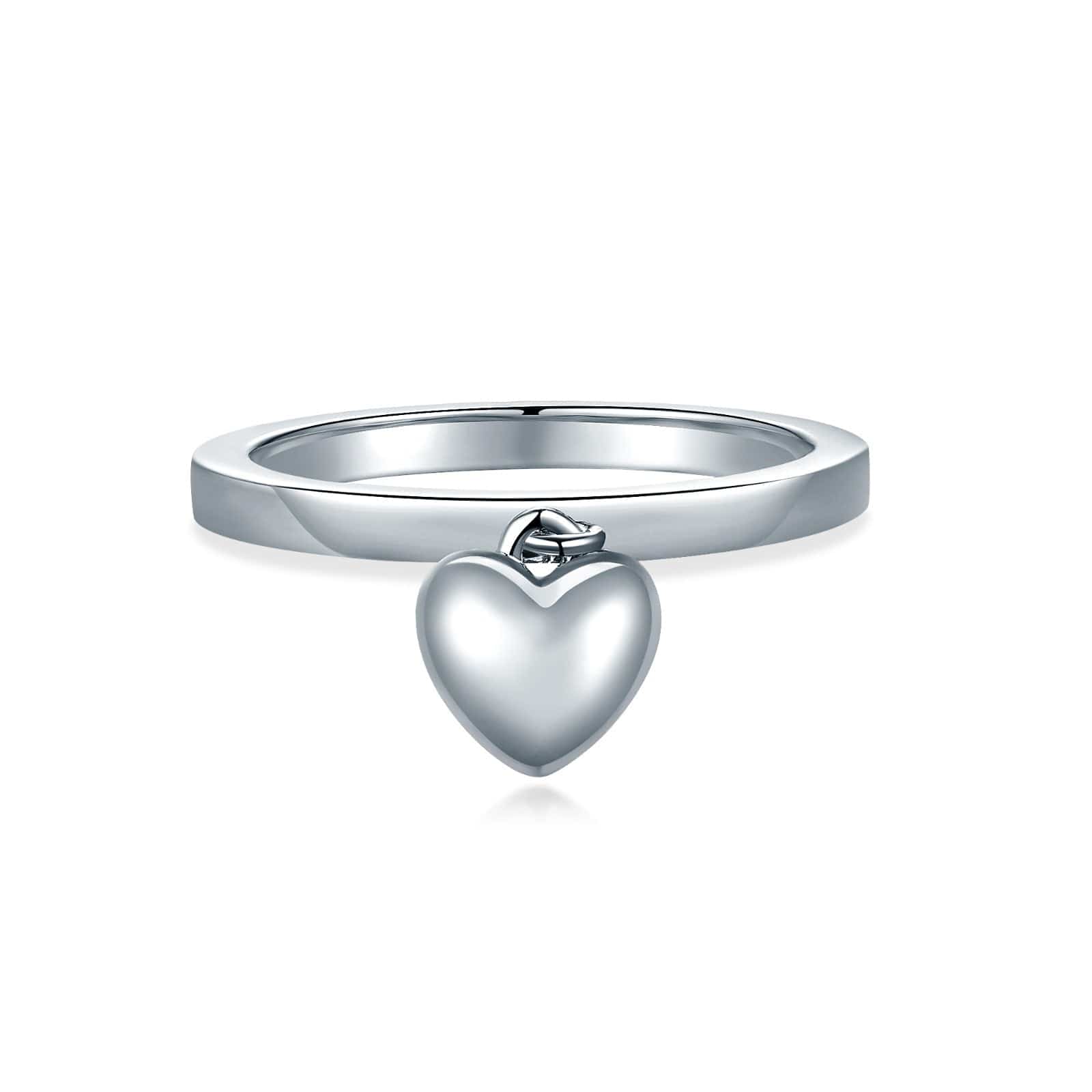 Dangle heart charm ring silver dupe for dakota Johnson ring in materialist