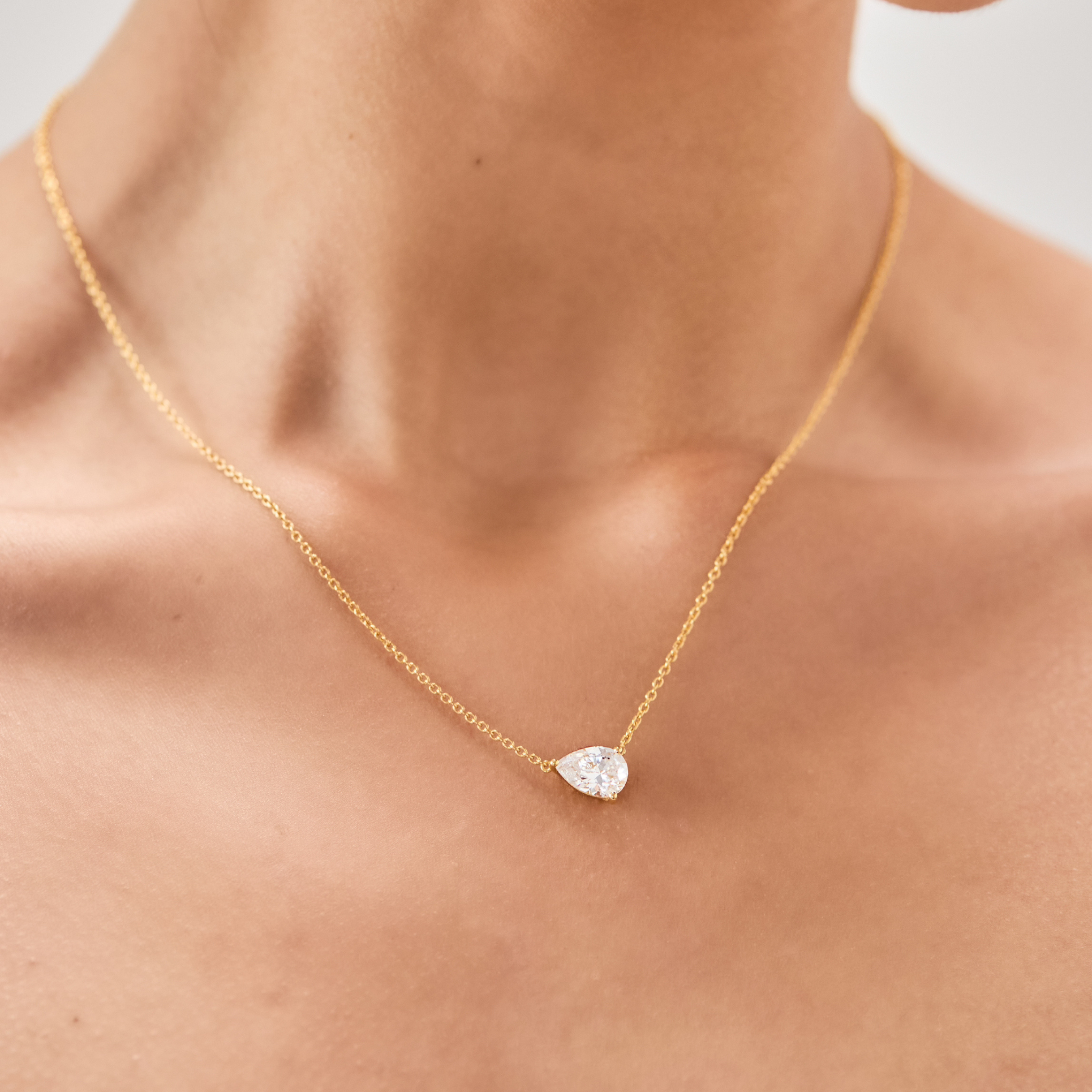 Pear Solitaire Necklace