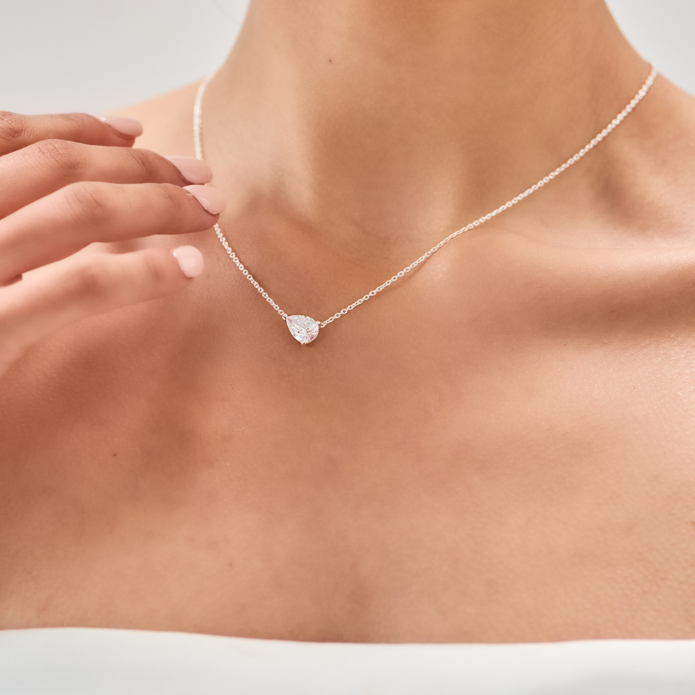 Pear Solitaire Necklace